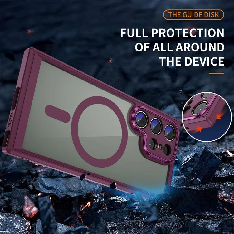 For Samsung Galaxy S23 Ultra Case Shockproof PC+TPU Compatible with MagSafe Phone Cover