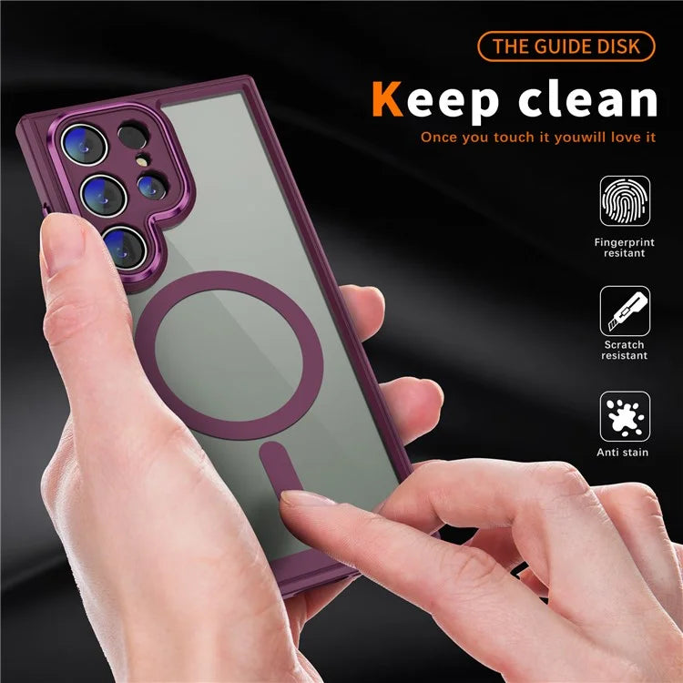 For Samsung Galaxy S23 Ultra Case Shockproof PC+TPU Compatible with MagSafe Phone Cover