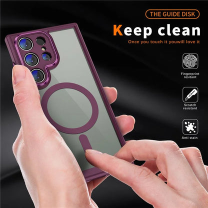For Samsung Galaxy S23 Ultra Case Shockproof PC+TPU Compatible with MagSafe Phone Cover
