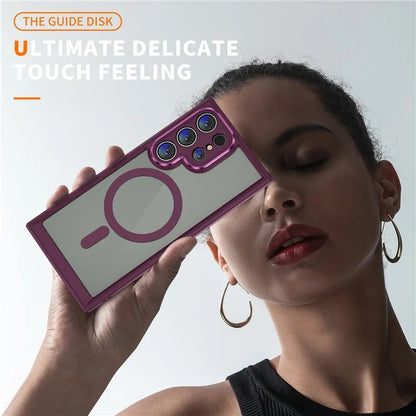 For Samsung Galaxy S23 Ultra Case Shockproof PC+TPU Compatible with MagSafe Phone Cover
