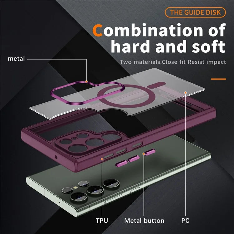 For Samsung Galaxy S23 Ultra Case Shockproof PC+TPU Compatible with MagSafe Phone Cover