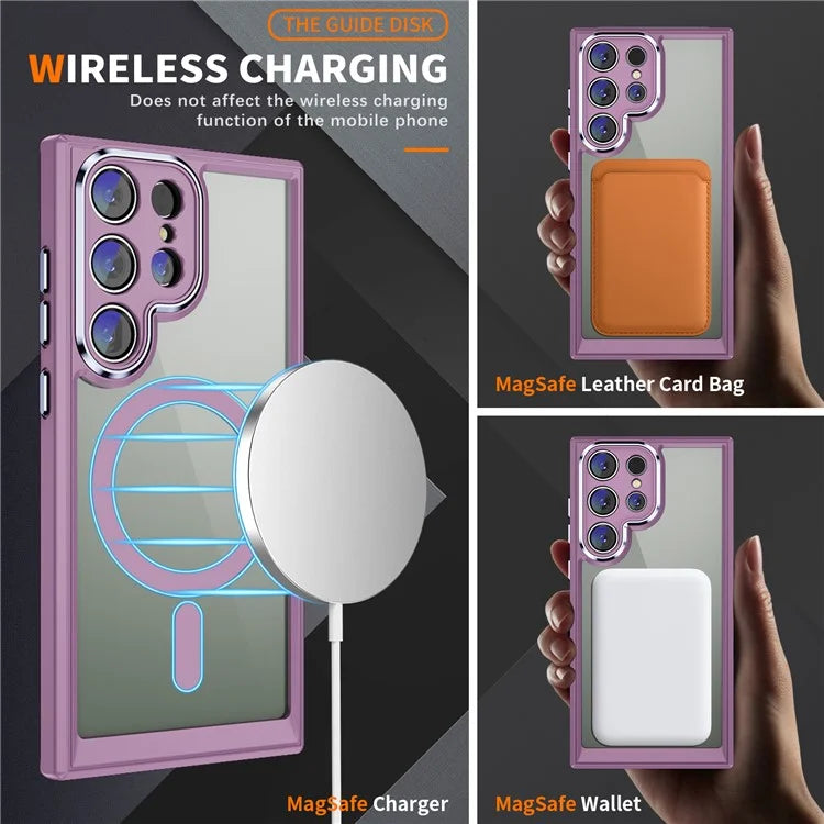 For Samsung Galaxy S23 Ultra Case Shockproof PC+TPU Compatible with MagSafe Phone Cover