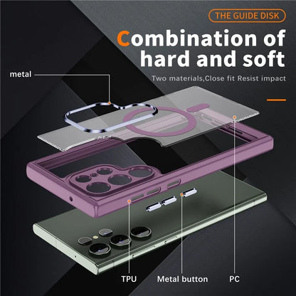 For Samsung Galaxy S23 Ultra Case Shockproof PC+TPU Compatible with MagSafe Phone Cover