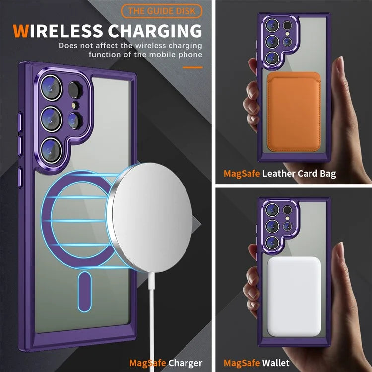 For Samsung Galaxy S23 Ultra Case Shockproof PC+TPU Compatible with MagSafe Phone Cover