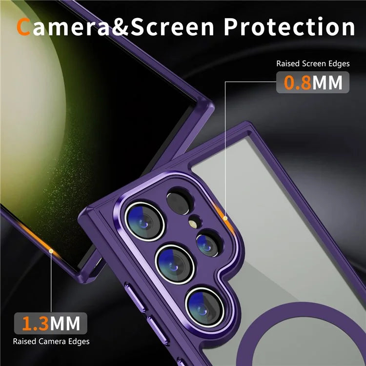 For Samsung Galaxy S23 Ultra Case Shockproof PC+TPU Compatible with MagSafe Phone Cover