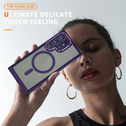 For Samsung Galaxy S23 Ultra Case Shockproof PC+TPU Compatible with MagSafe Phone Cover