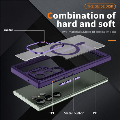 For Samsung Galaxy S23 Ultra Case Shockproof PC+TPU Compatible with MagSafe Phone Cover