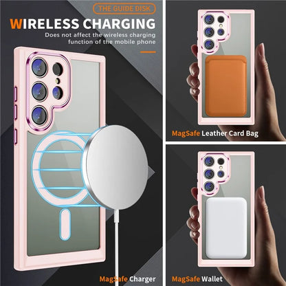 For Samsung Galaxy S23 Ultra Case Shockproof PC+TPU Compatible with MagSafe Phone Cover