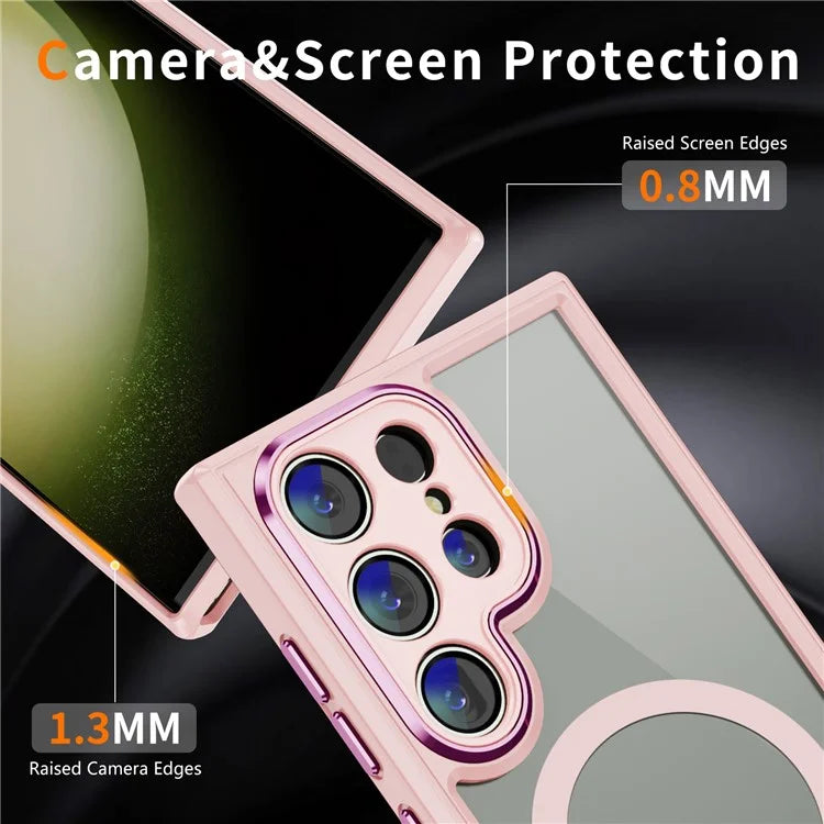 For Samsung Galaxy S23 Ultra Case Shockproof PC+TPU Compatible with MagSafe Phone Cover