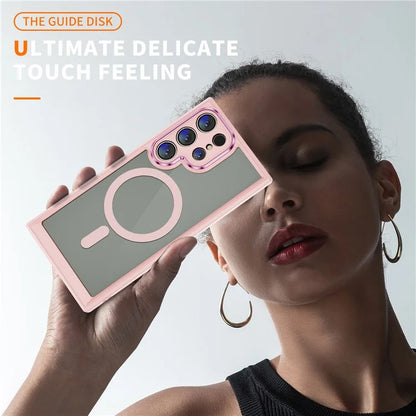 For Samsung Galaxy S23 Ultra Case Shockproof PC+TPU Compatible with MagSafe Phone Cover