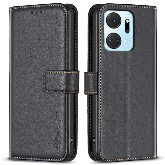 BINFEN COLOR BF17 For Honor X7a 4G Leather Case Wallet Stand Cell Phone Cover