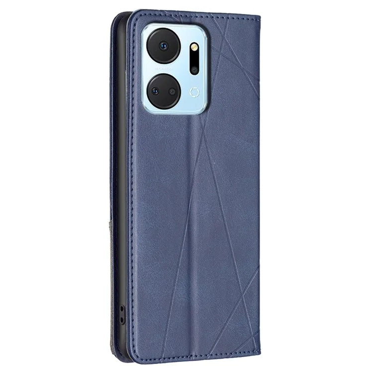 For Honor X7a 4G Case PU Leather Stand Phone Cover with Card Holder