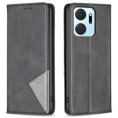 For Honor X7a 4G Case PU Leather Stand Phone Cover with Card Holder