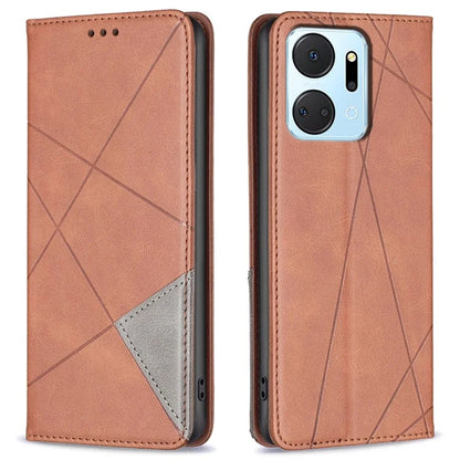For Honor X7a 4G Case PU Leather Stand Phone Cover with Card Holder