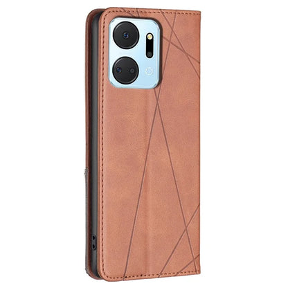 For Honor X7a 4G Case PU Leather Stand Phone Cover with Card Holder