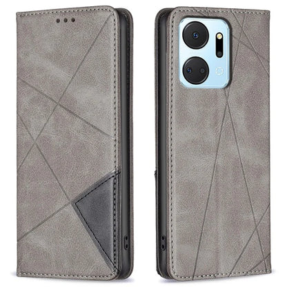 For Honor X7a 4G Case PU Leather Stand Phone Cover with Card Holder