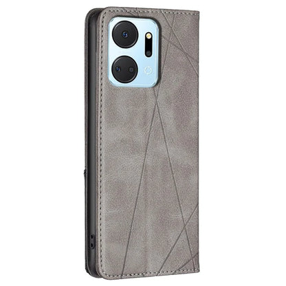 For Honor X7a 4G Case PU Leather Stand Phone Cover with Card Holder