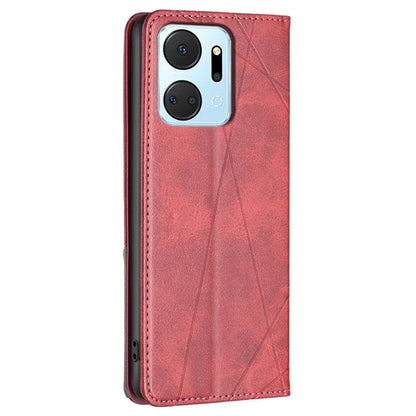 For Honor X7a 4G Case PU Leather Stand Phone Cover with Card Holder
