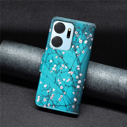 For Honor X7a 4G Leather Case Pattern Printing Phone Cover with Wallet Stand