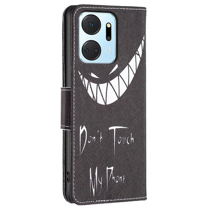 For Honor X7a 4G Leather Case Pattern Printing Phone Cover with Wallet Stand
