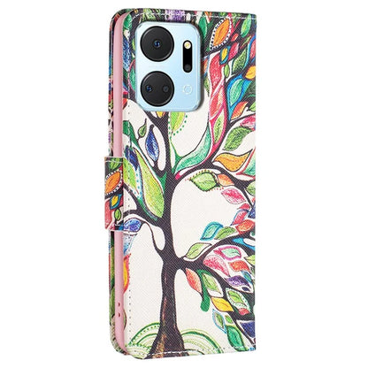 For Honor X7a 4G Leather Case Pattern Printing Phone Cover with Wallet Stand