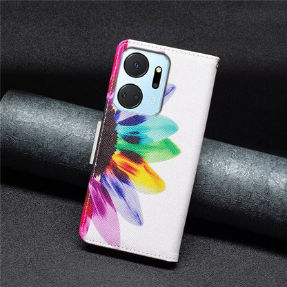 For Honor X7a 4G Leather Case Pattern Printing Phone Cover with Wallet Stand