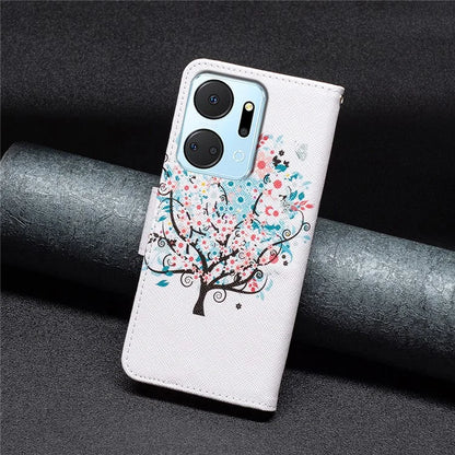 For Honor X7a 4G Leather Case Pattern Printing Phone Cover with Wallet Stand