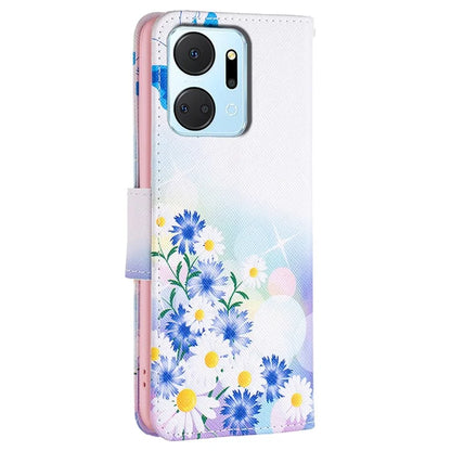 For Honor X7a 4G Leather Case Pattern Printing Phone Cover with Wallet Stand