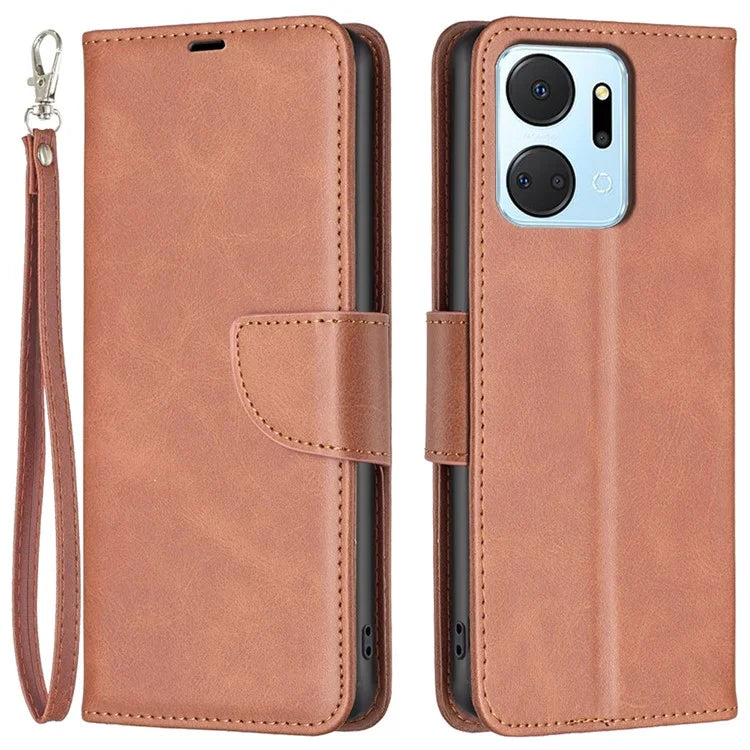 For Honor X7a 4G Phone Case PU Leather Stand Cover with Wallet
