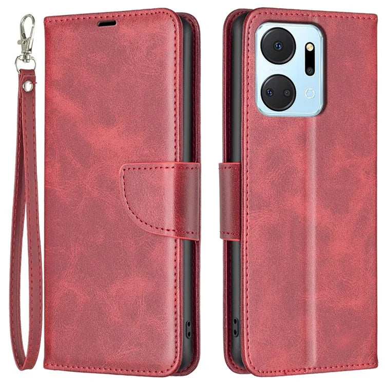 For Honor X7a 4G Phone Case PU Leather Stand Cover with Wallet
