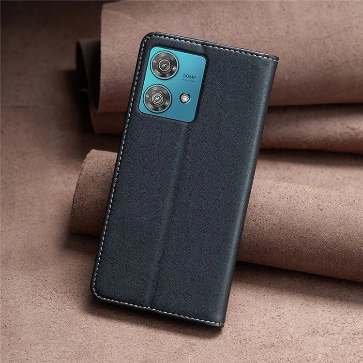 BINFEN COLOR BF18 For Motorola Edge 40 Neo 5G Case PU Leather Phone Cover with Card Slots