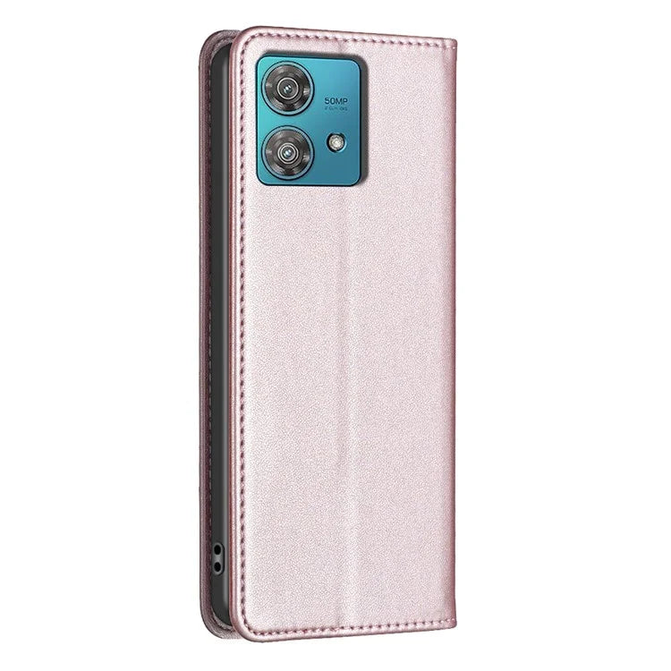 BINFEN COLOR BF18 For Motorola Edge 40 Neo 5G Case PU Leather Phone Cover with Card Slots