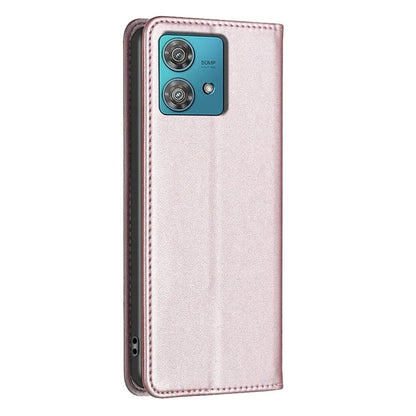 BINFEN COLOR BF18 For Motorola Edge 40 Neo 5G Case PU Leather Phone Cover with Card Slots