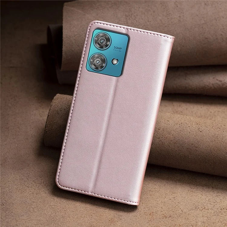 BINFEN COLOR BF18 For Motorola Edge 40 Neo 5G Case PU Leather Phone Cover with Card Slots