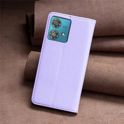 BINFEN COLOR BF18 For Motorola Edge 40 Neo 5G Case PU Leather Phone Cover with Card Slots