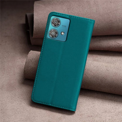 BINFEN COLOR BF18 For Motorola Edge 40 Neo 5G Case PU Leather Phone Cover with Card Slots
