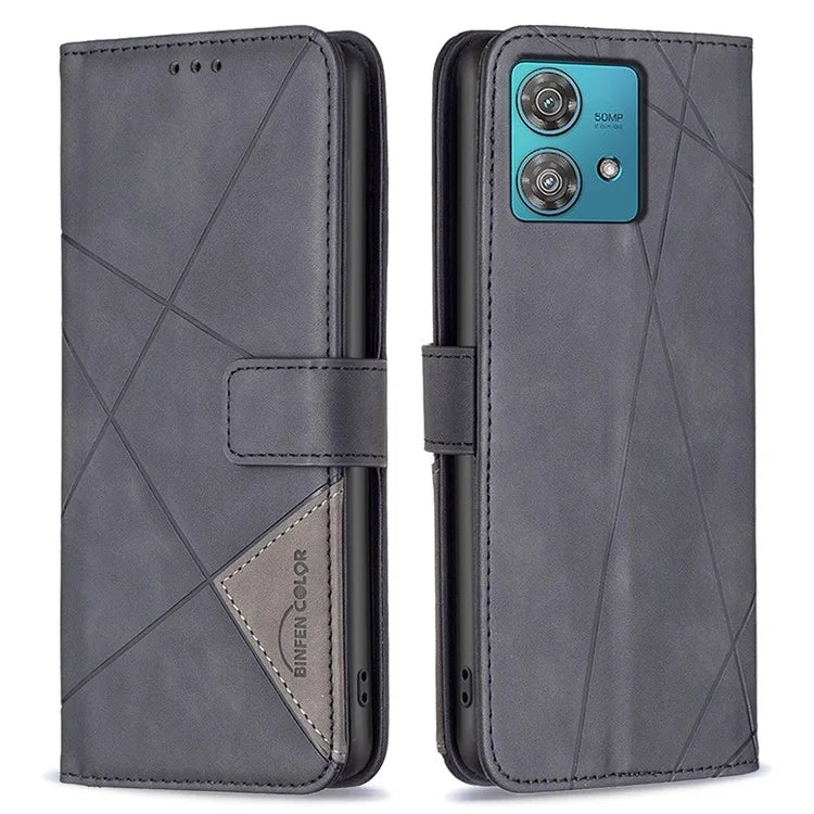 BINFEN COLOR BF05 For Motorola Edge 40 Neo 5G Case PU Leather Wallet Phone Cover
