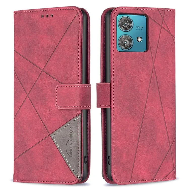 BINFEN COLOR BF05 For Motorola Edge 40 Neo 5G Case PU Leather Wallet Phone Cover