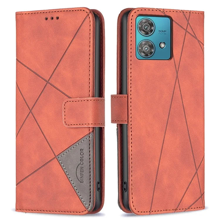BINFEN COLOR BF05 For Motorola Edge 40 Neo 5G Case PU Leather Wallet Phone Cover