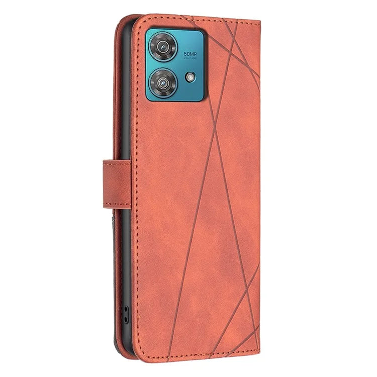 BINFEN COLOR BF05 For Motorola Edge 40 Neo 5G Case PU Leather Wallet Phone Cover