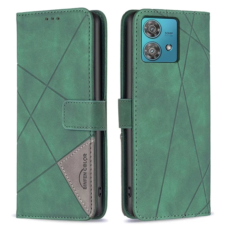 BINFEN COLOR BF05 For Motorola Edge 40 Neo 5G Case PU Leather Wallet Phone Cover