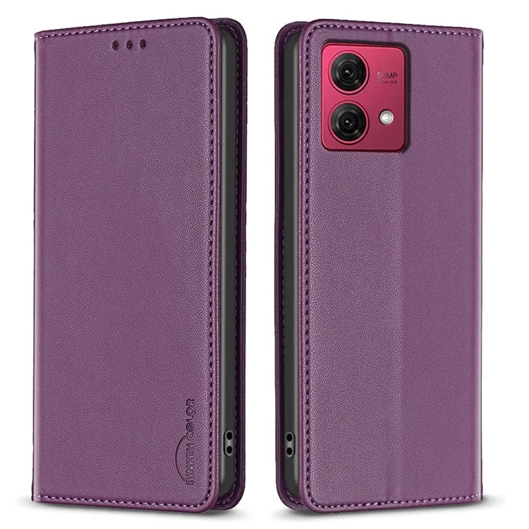 BINFEN COLOR BF18 For Motorola Moto G84 5G Case PU Leather Card Slots Phone Cover Shell
