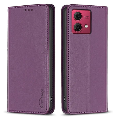 BINFEN COLOR BF18 For Motorola Moto G84 5G Case PU Leather Card Slots Phone Cover Shell