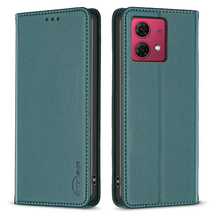 BINFEN COLOR BF18 For Motorola Moto G84 5G Case PU Leather Card Slots Phone Cover Shell