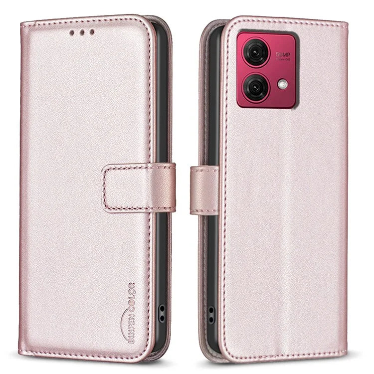 BINFEN COLOR BF17 For Motorola Moto G84 5G Case Wallet Leather Cell Phone Stand Cover