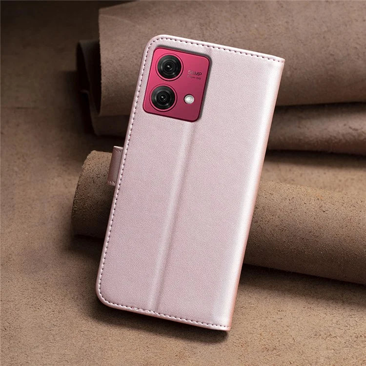 BINFEN COLOR BF17 For Motorola Moto G84 5G Case Wallet Leather Cell Phone Stand Cover