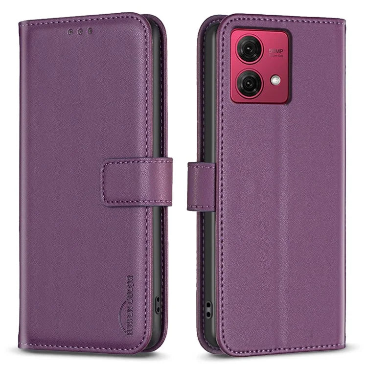 BINFEN COLOR BF17 For Motorola Moto G84 5G Case Wallet Leather Cell Phone Stand Cover
