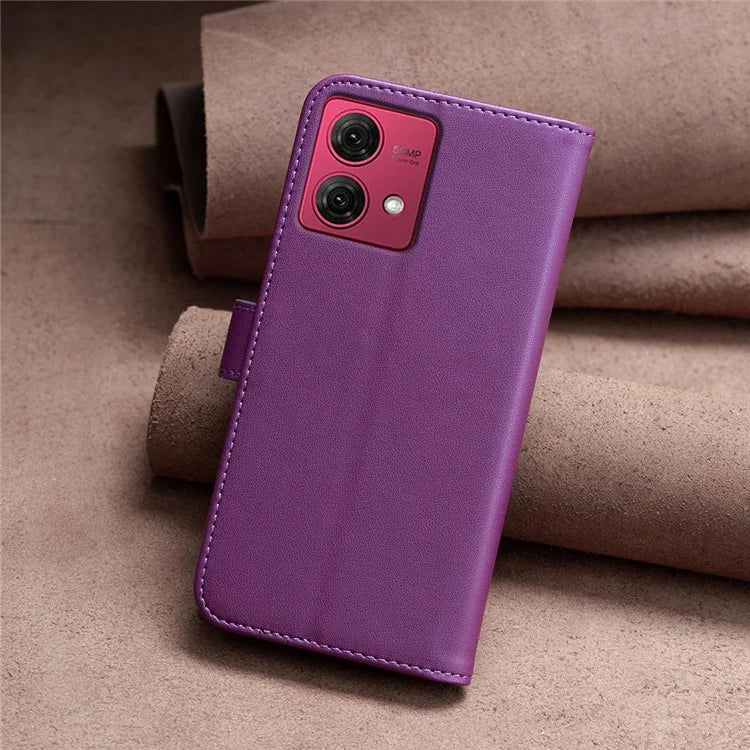 BINFEN COLOR BF17 For Motorola Moto G84 5G Case Wallet Leather Cell Phone Stand Cover