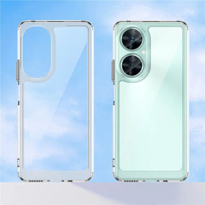 For Huawei nova 11i Case Electroplating Buttons Clear Phone Cover (Big Rear Lens Hole)