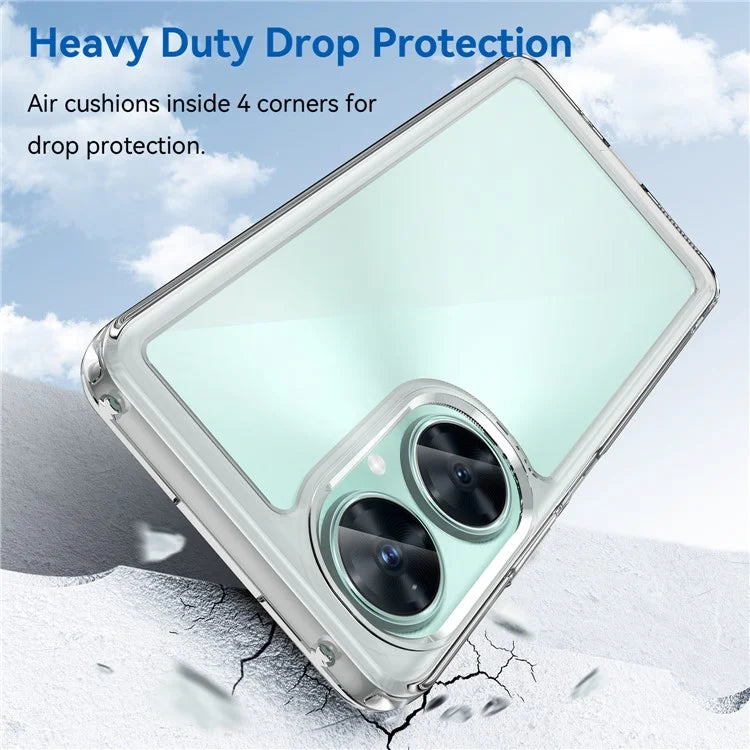 For Huawei nova 11i Case Electroplating Buttons Clear Phone Cover (Big Rear Lens Hole)